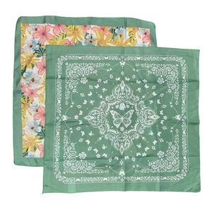 2 Colorful Festival Bandana Style Headscarves